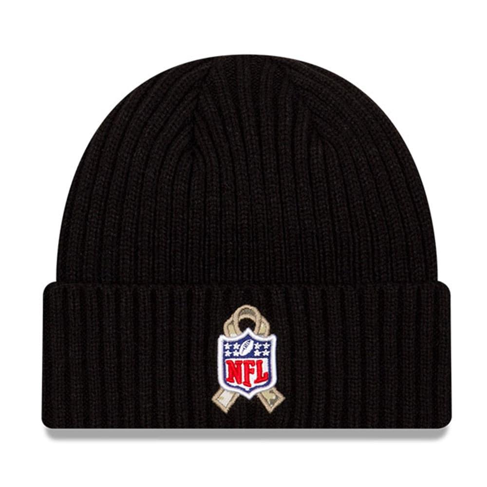 Atlanta Falcons New Era NFL 2020 Salute To Service Cuffed Knit Beanie - Black