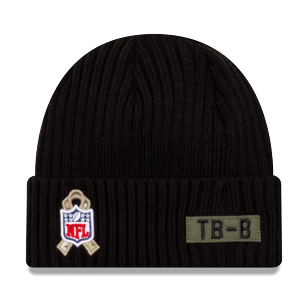 Tampa Bay Buccaneers New Era NFL 2020 Salute To Service Cuffed Knit Beanie - Black
