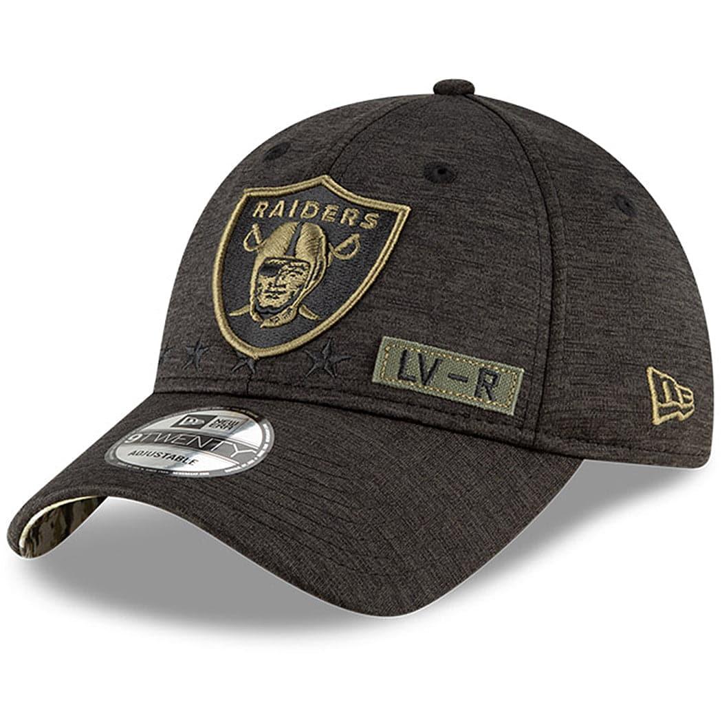 Las Vegas Raiders New Era NFL 2020 Salute To Service 9TWENTY Curve Hat - Black