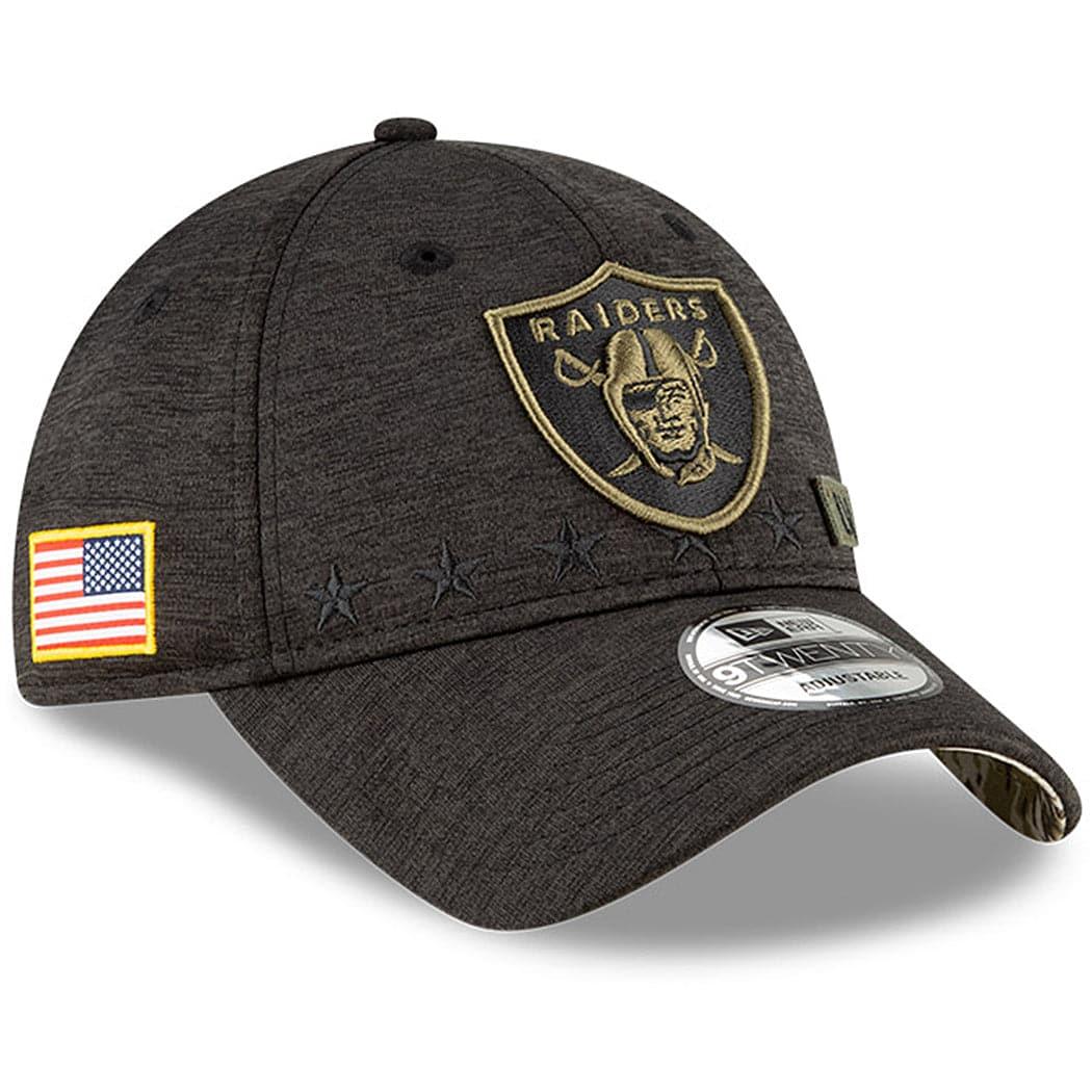 Las Vegas Raiders New Era NFL 2020 Salute To Service 9TWENTY Curve Hat - Black