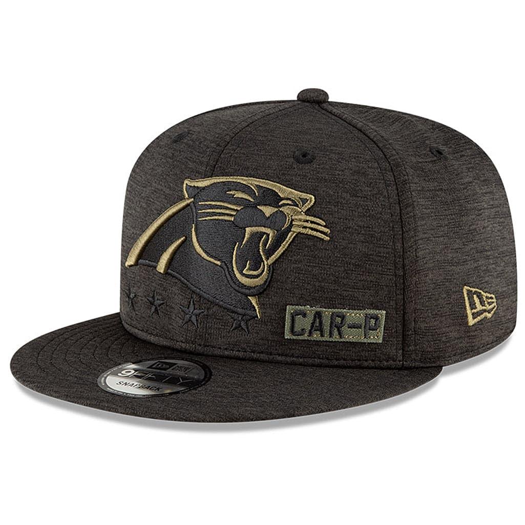Carolina Panthers New Era NFL 2020 Salute To Service 9FIFTY Snapback Hat - Black