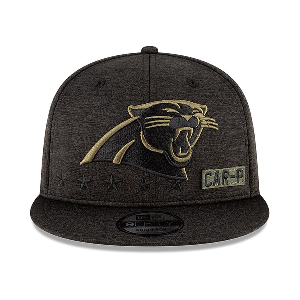 Carolina Panthers New Era NFL 2020 Salute To Service 9FIFTY Snapback Hat - Black