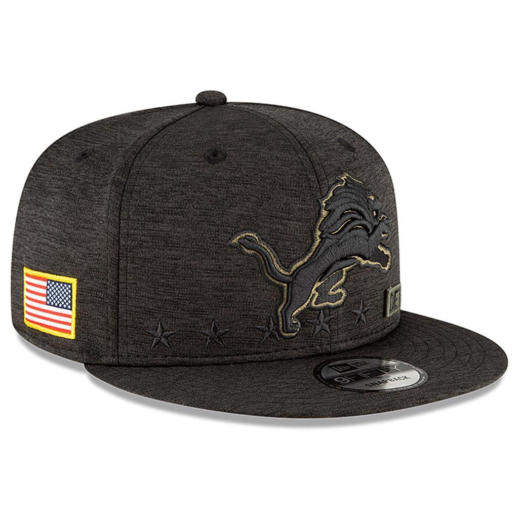 Detroit Lions New Era NFL 2020 Salute To Service 9FIFTY Snapback Hat - Black