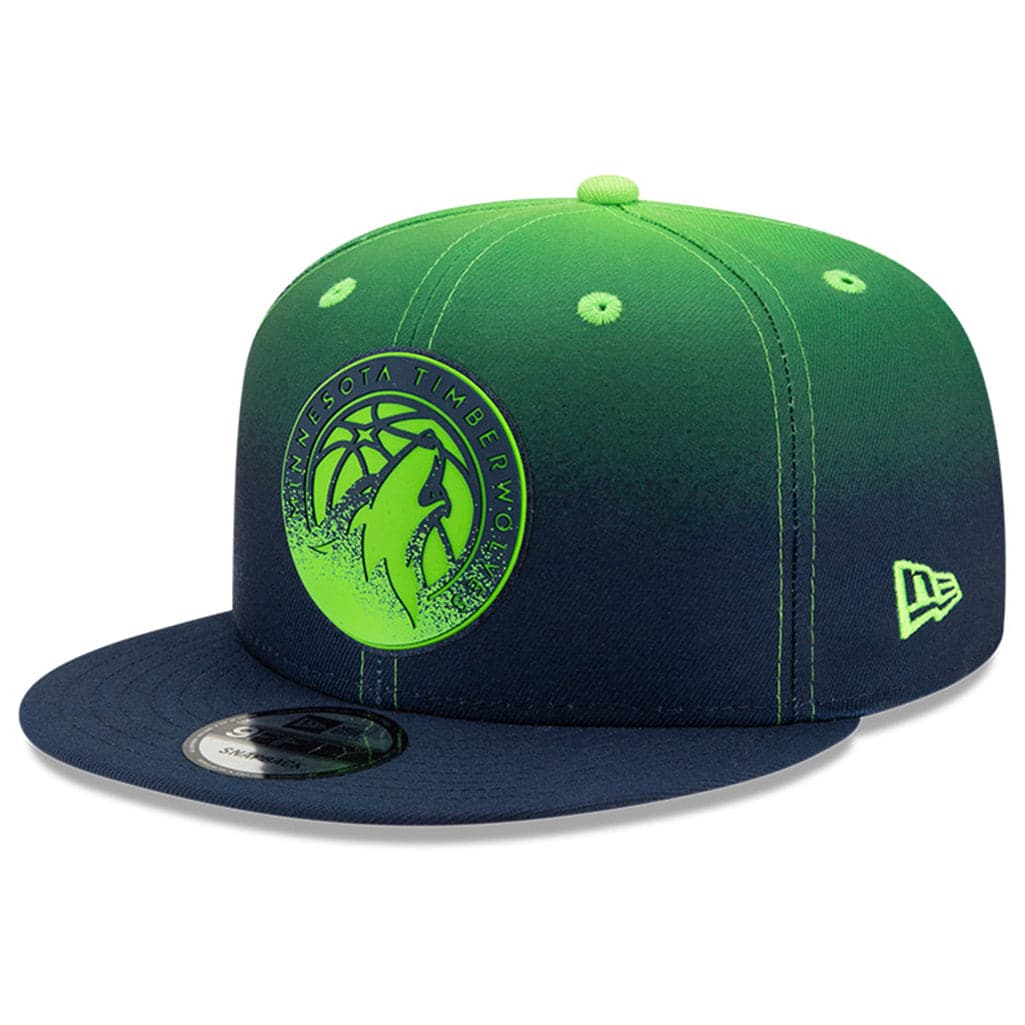 Minnesota Timberwolves New Era NBA 2021 Back Half 9FIFTY Snapback Hat - Lime