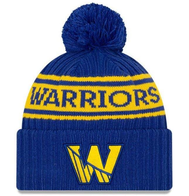 Golden State Warriors New Era NBA 2021 Draft Pom Knit Beanie - Blue