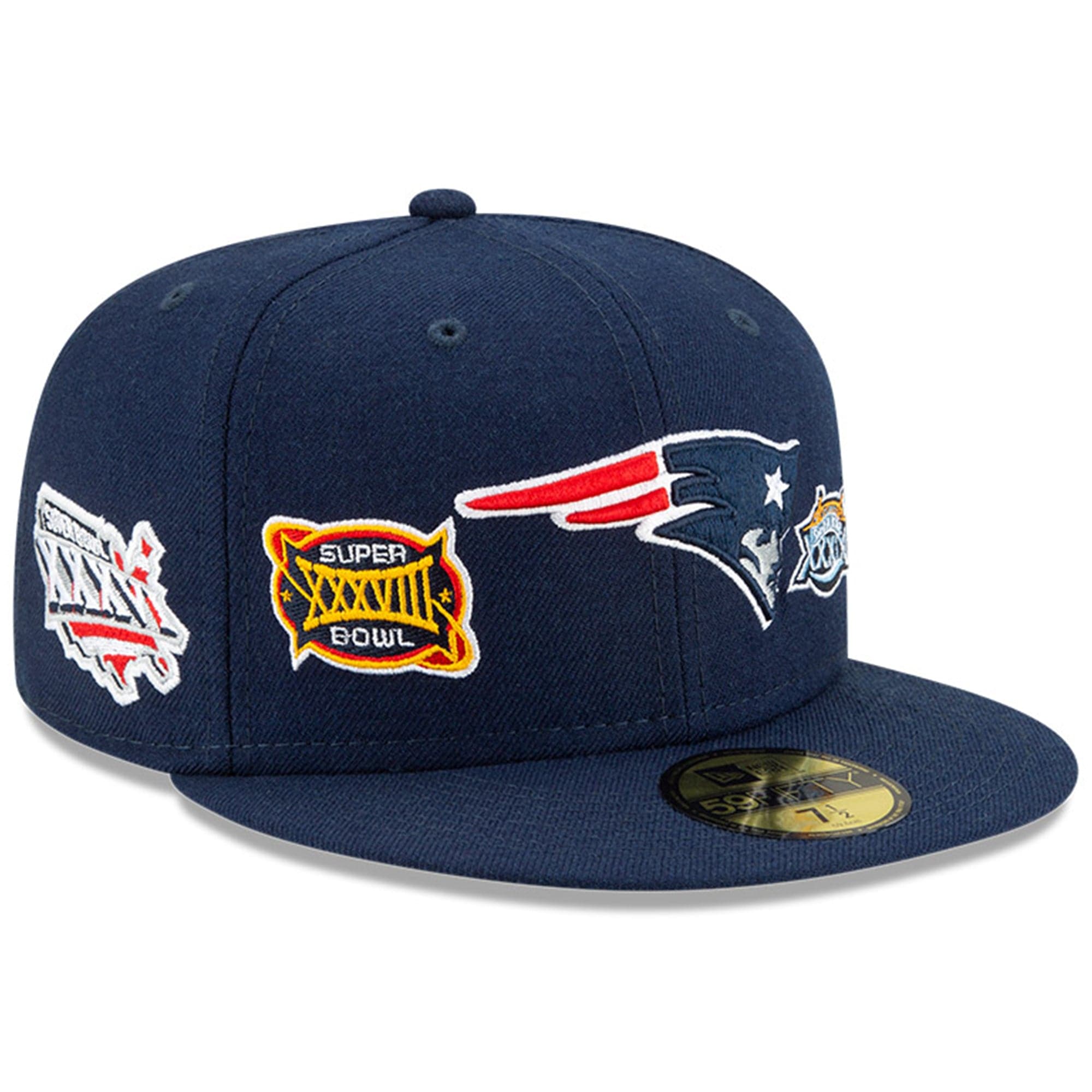 New England Patriots New Era NFL Champions Patch 59FIFTY Fitted Hat - Navy
