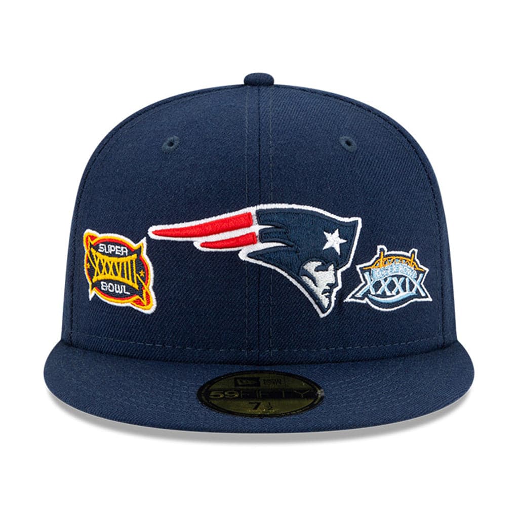 New England Patriots New Era NFL Champions Patch 59FIFTY Fitted Hat - Navy