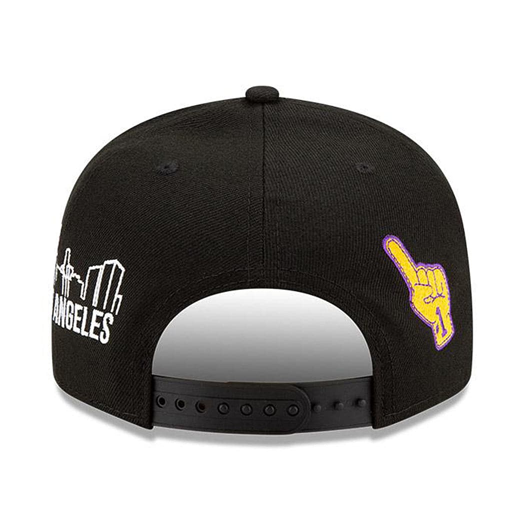 Los Angeles Lakers New Era NBA Champions Icon 9FIFTY Snapback Hat - Black