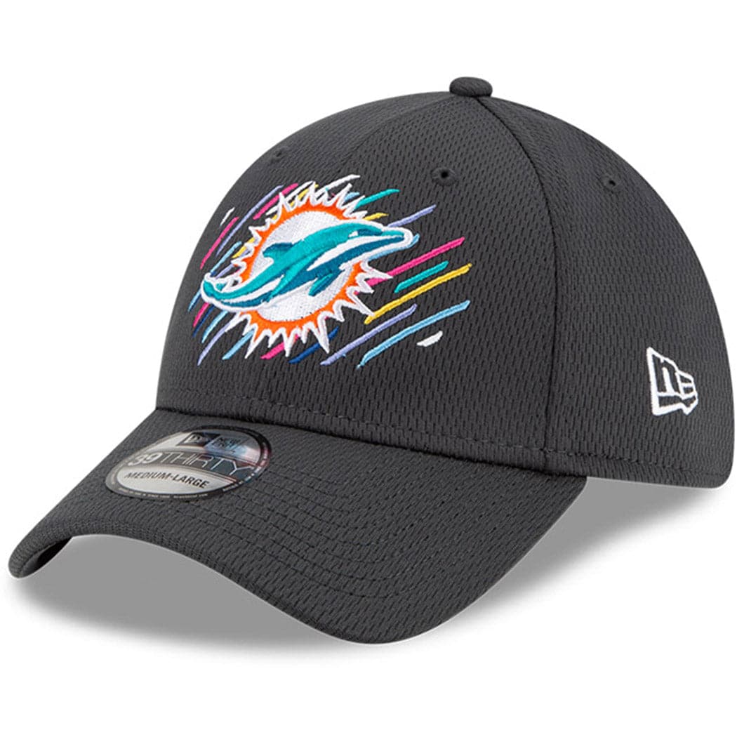 Miami Dolphins New Era NFL 2021 Crucial Catch 39THIRTY Flex Fit Hat - Steel