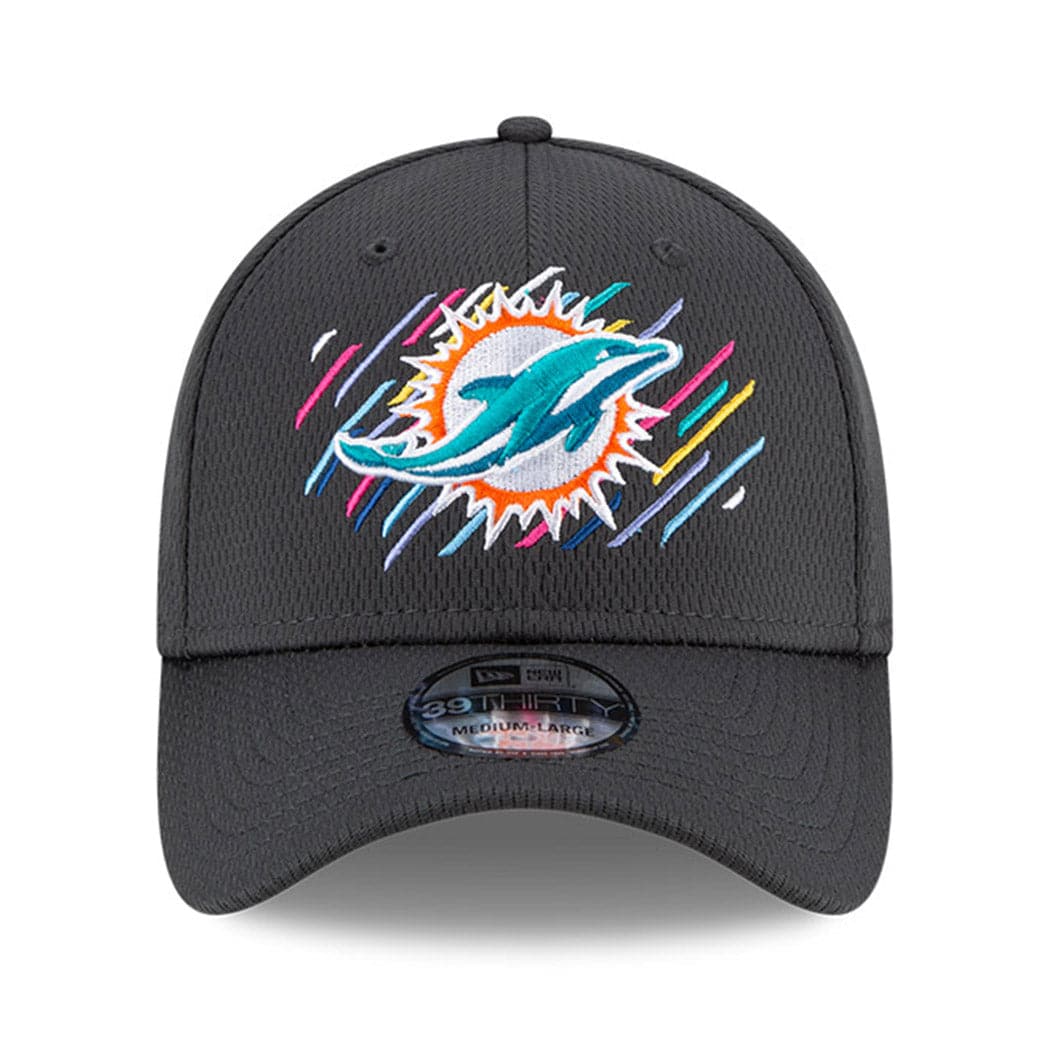 Miami Dolphins New Era NFL 2021 Crucial Catch 39THIRTY Flex Fit Hat - Steel
