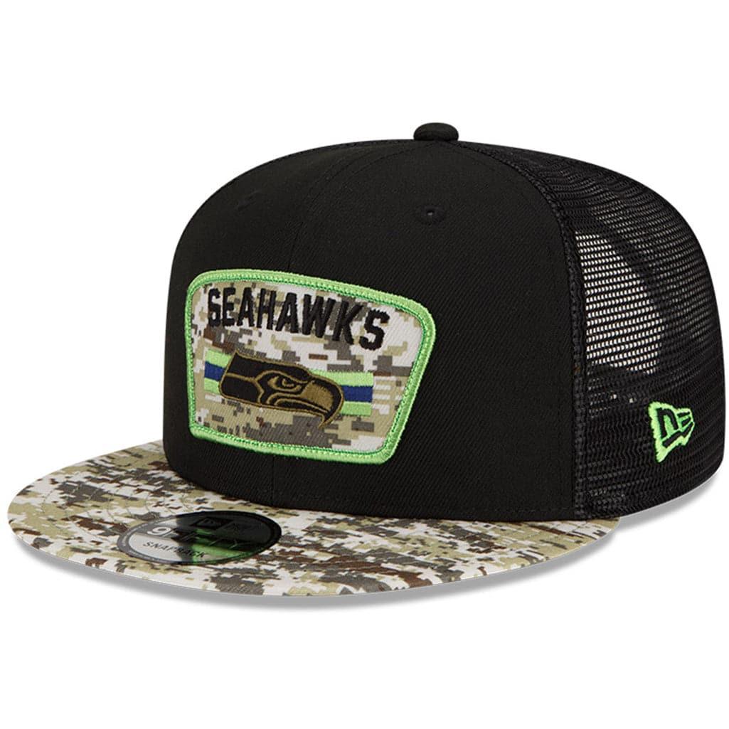 Seattle Seahawks New Era NFL 2021 Salute To Service 9FIFTY Snapback Hat - Black