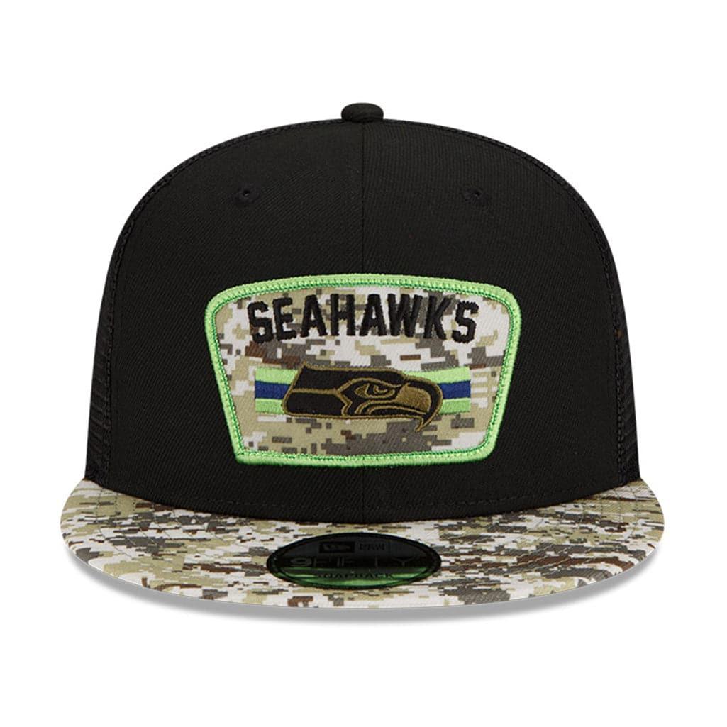Seattle Seahawks New Era NFL 2021 Salute To Service 9FIFTY Snapback Hat - Black