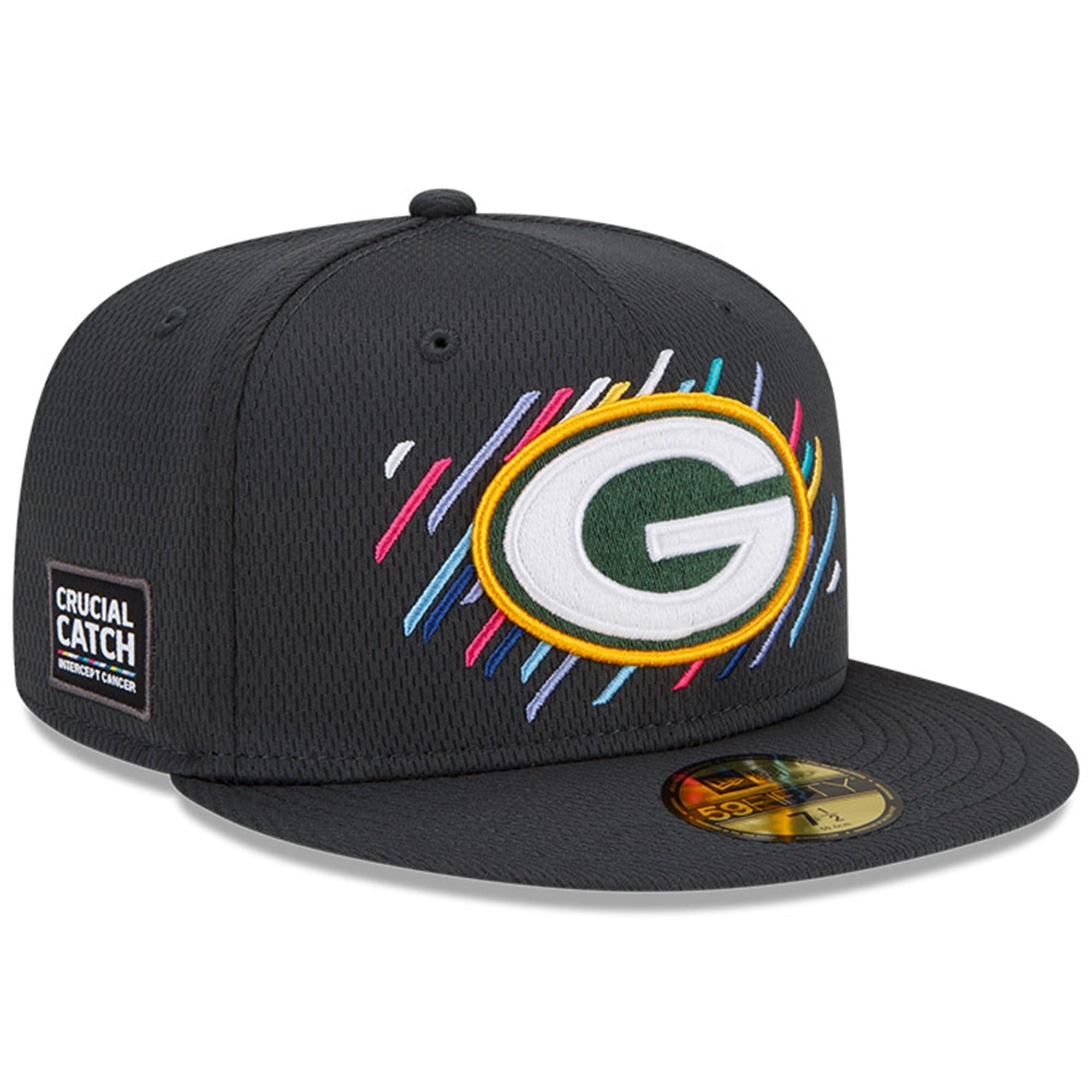 Green Bay Packers New Era NFL 2021 Crucial Catch 59FIFTY Fitted Hat - Steel
