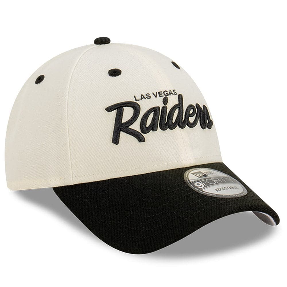 Las Vegas Raiders New Era NFL Script 9FORTY Snapback Hat - Chrome