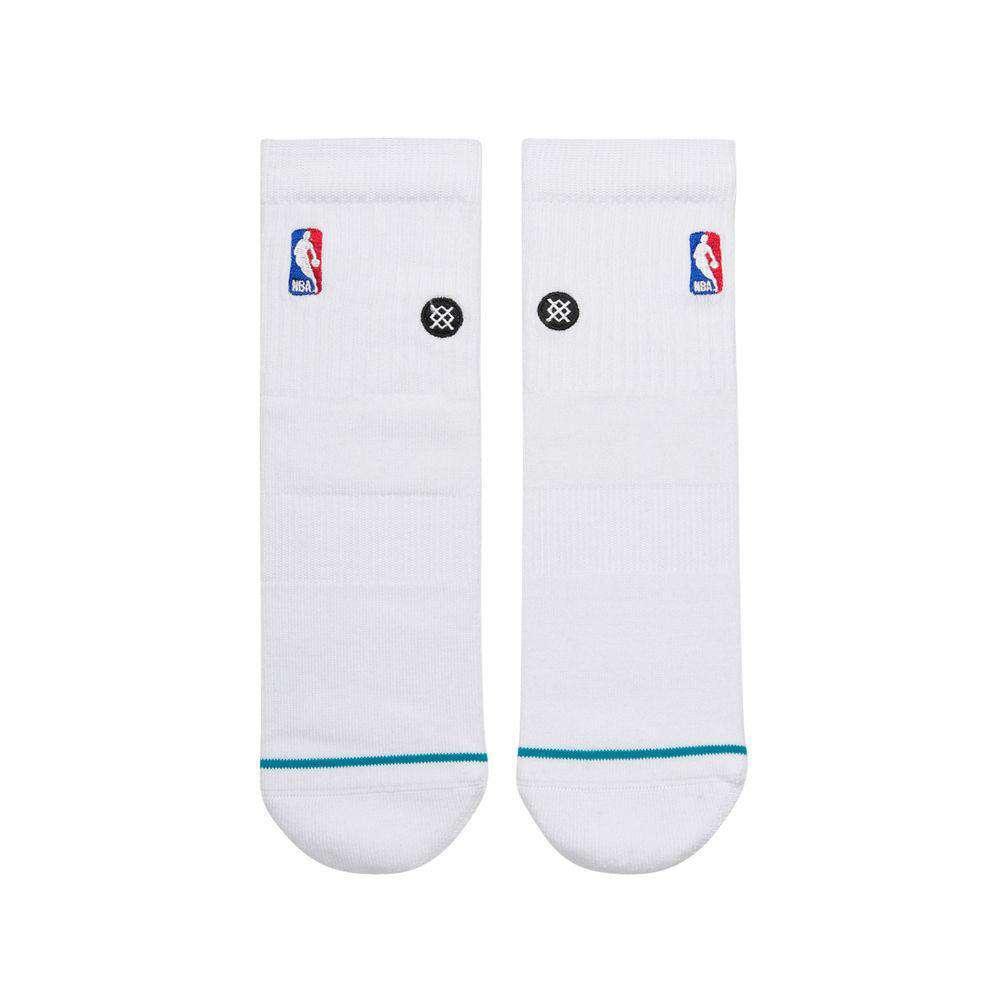 Stance NBA Logoman Casual Quarter Socks - White