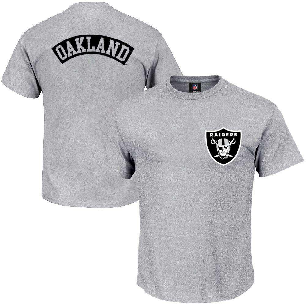 Oakland Raiders Majestic NFL Finter T-Shirt - Grey
