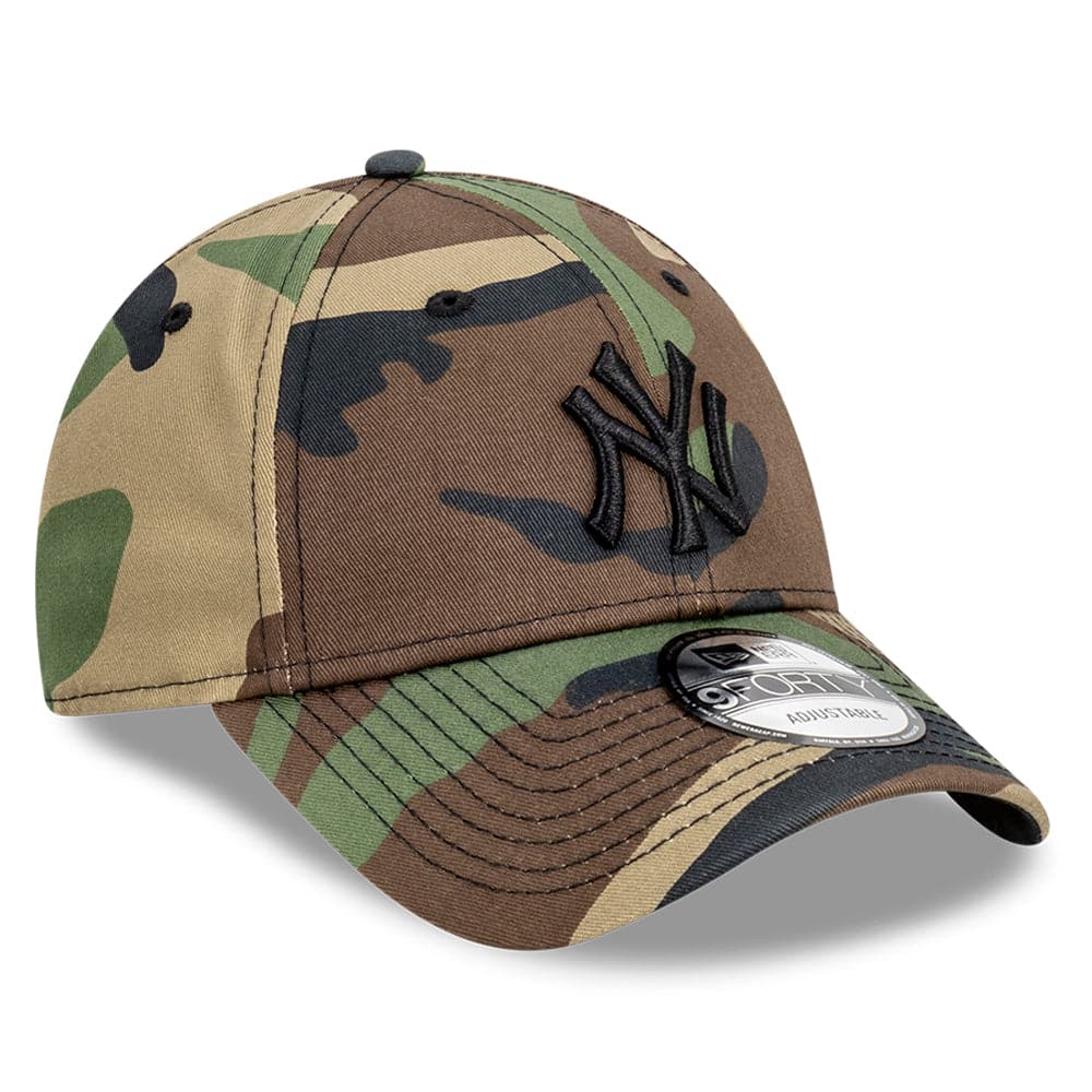 New York Yankees New Era MLB Black Tonal 9FORTY Snapback Curve Hat - Camo