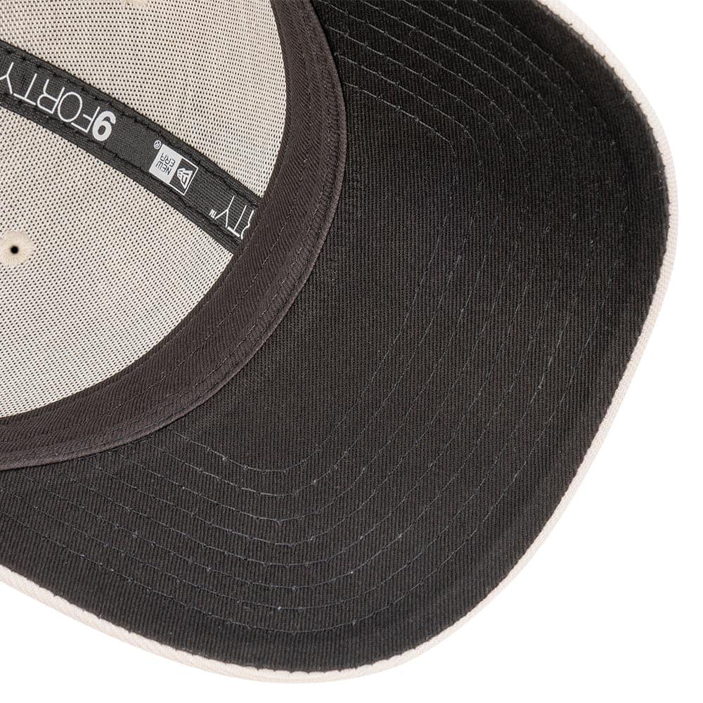 Las Vegas Raiders New Era NFL Black Tonal 9FORTY Snapback Curve Hat - Stone