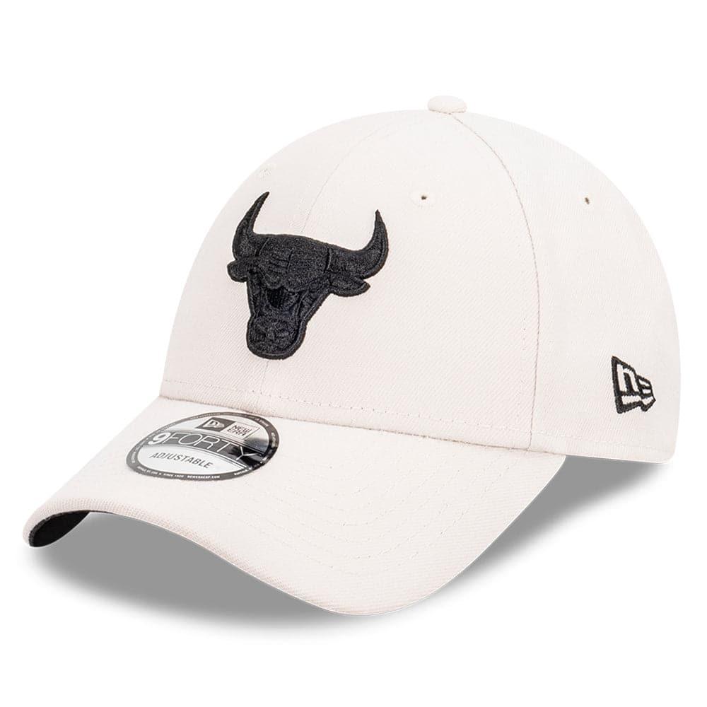 Chicago Bulls New Era NBA Black Tonal 9FORTY Snapback Curve Hat - Stone