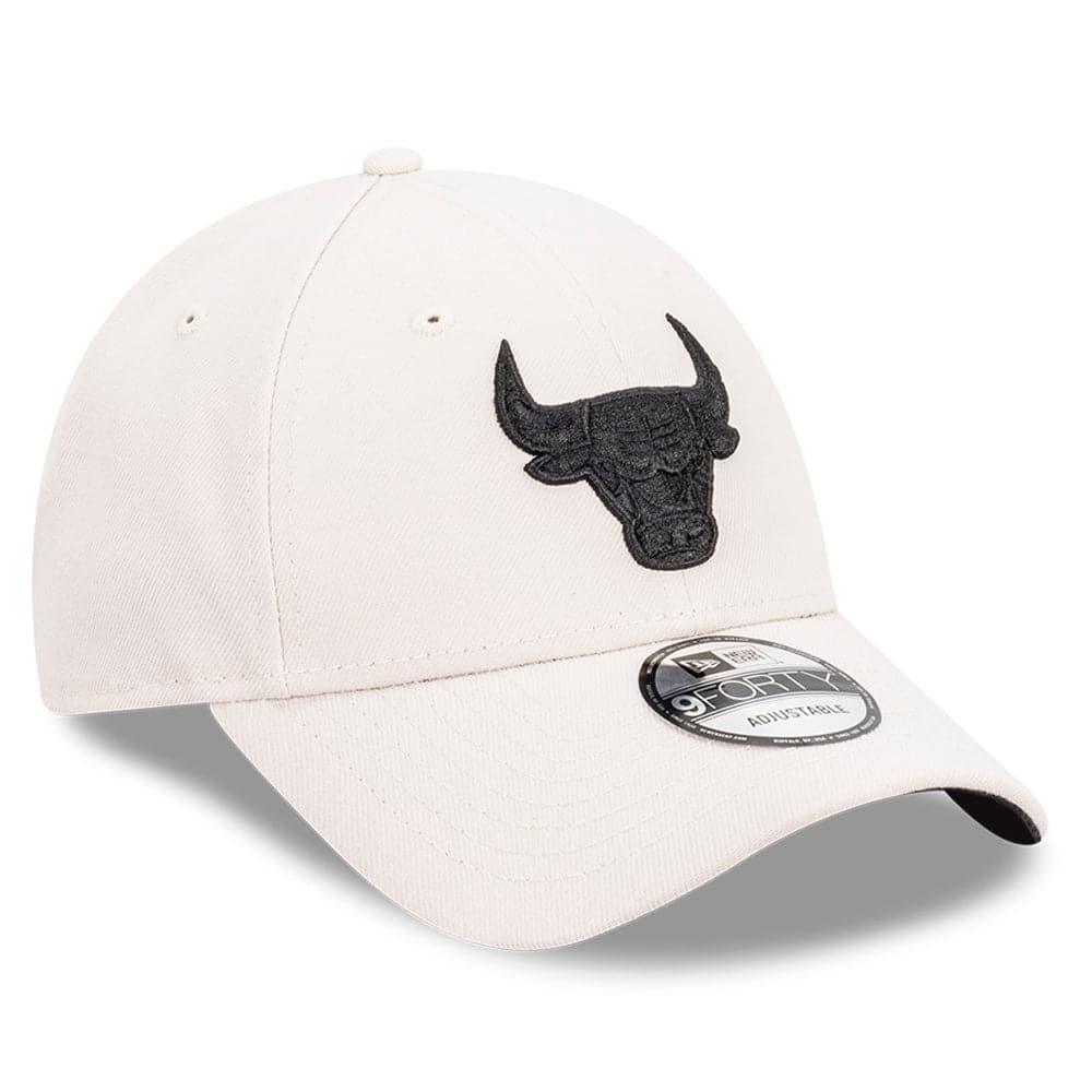Chicago Bulls New Era NBA Black Tonal 9FORTY Snapback Curve Hat - Stone