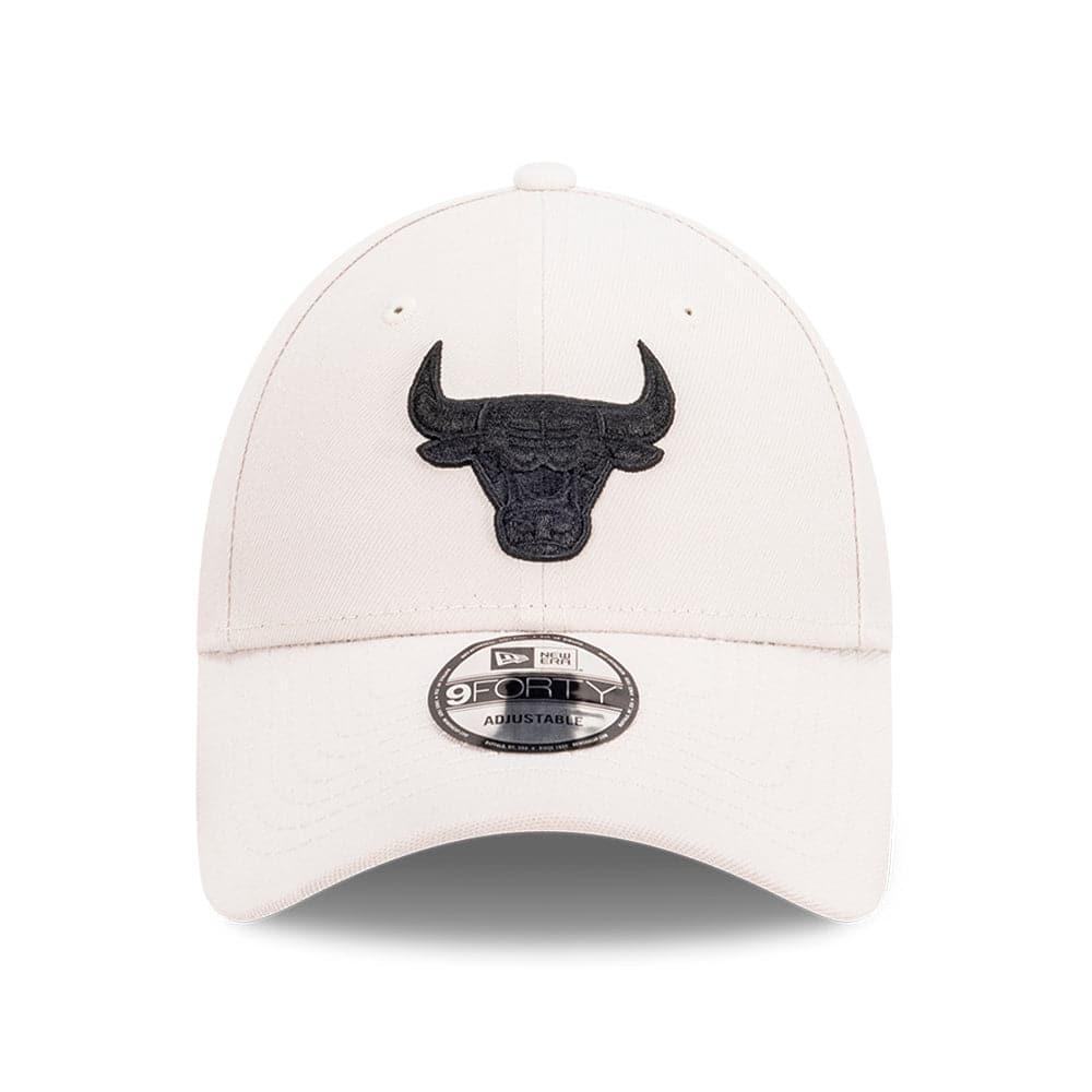 Chicago Bulls New Era NBA Black Tonal 9FORTY Snapback Curve Hat - Stone