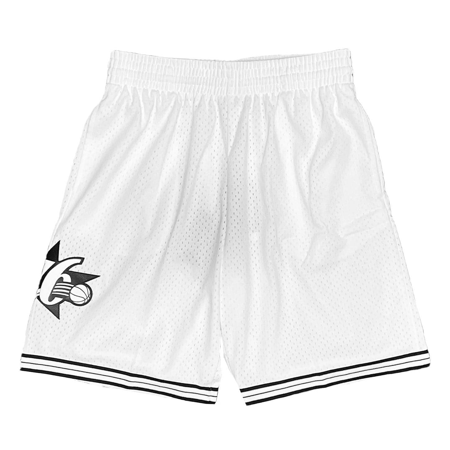 Philadelphia 76ers Mitchell & Ness NBA Black & White Swingman Shorts - White