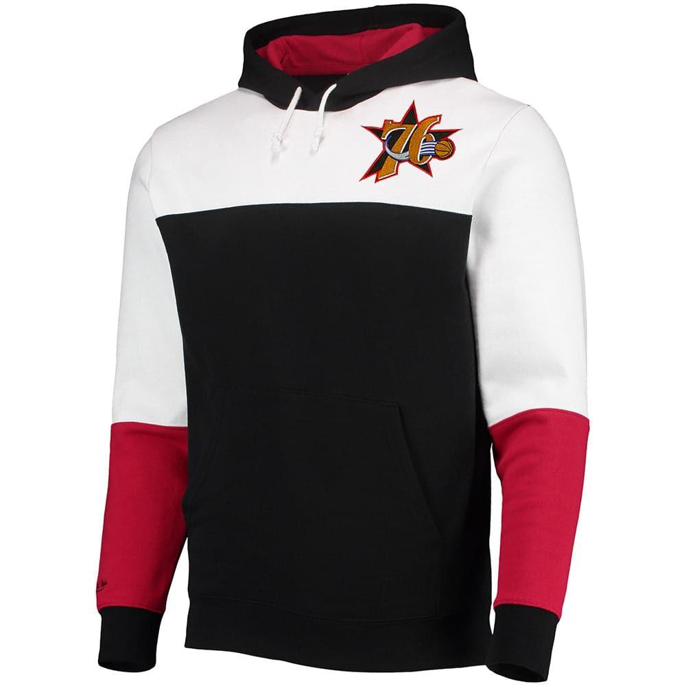 Philadelphia 76ers Mitchell & Ness NBA Fusion Fleece 2.0 Hoodie Jumper - Black