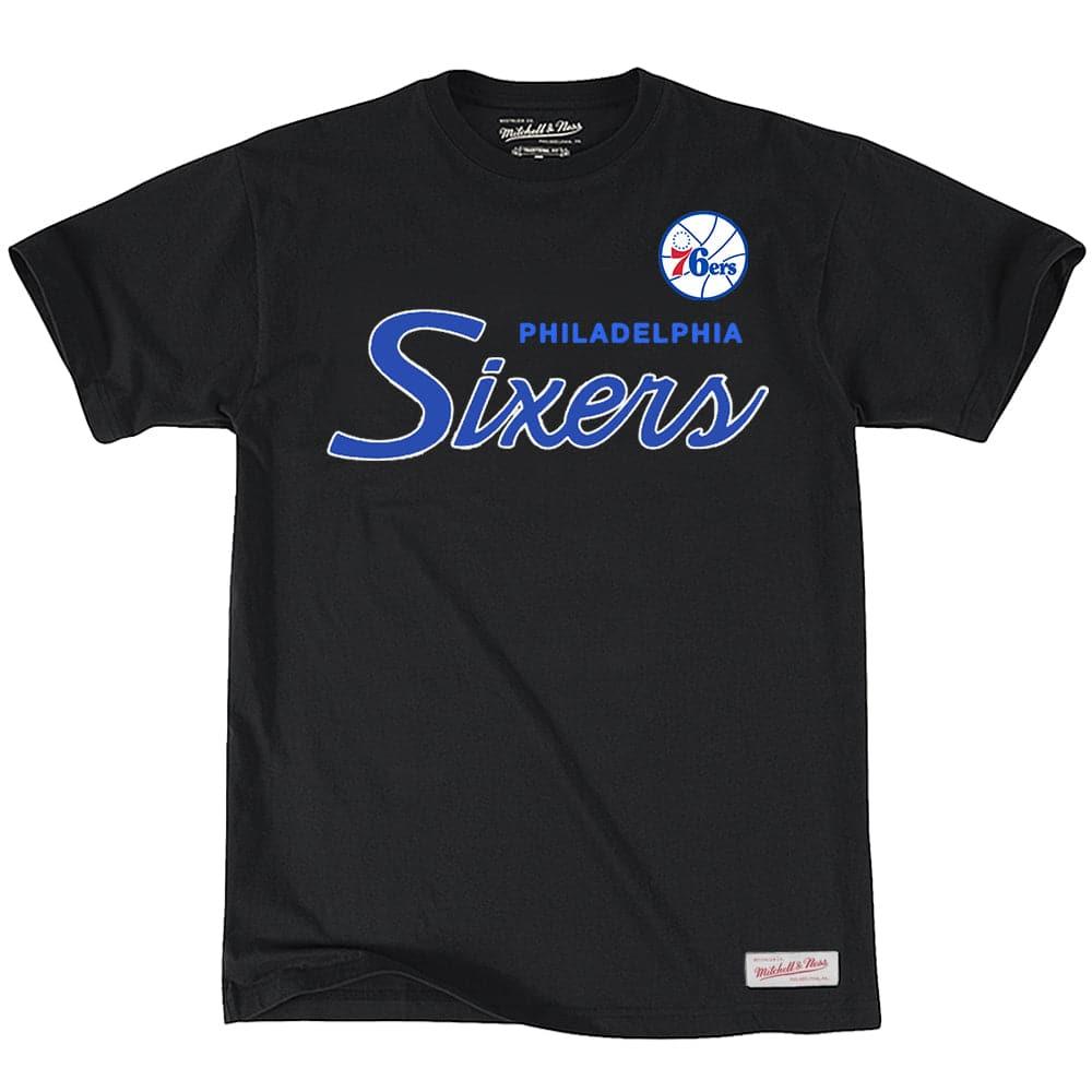 Philadelphia 76ers Mitchell & Ness NBA Special Script T-Shirt - Black