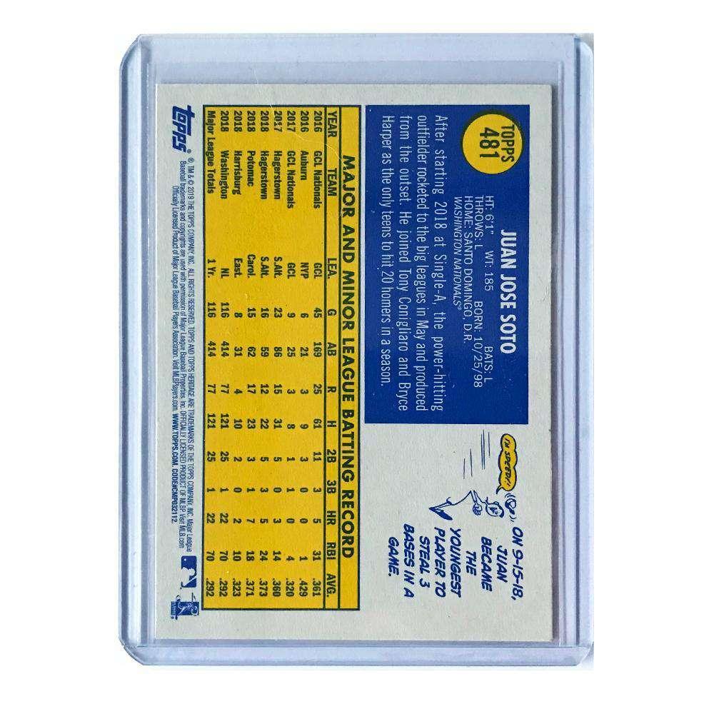 Juan Soto Washington Nationals 2019 Topps Heritage French Text #481 Card