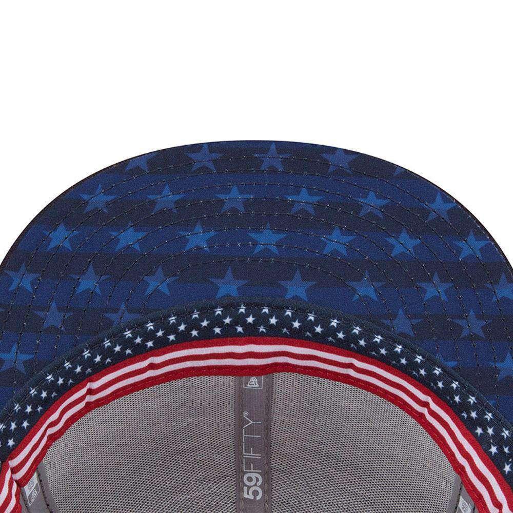 2018 4th of July Stars & Stripes MLB Logo New Era AC On-Field 59FIFTY Fitted Hat - Navy