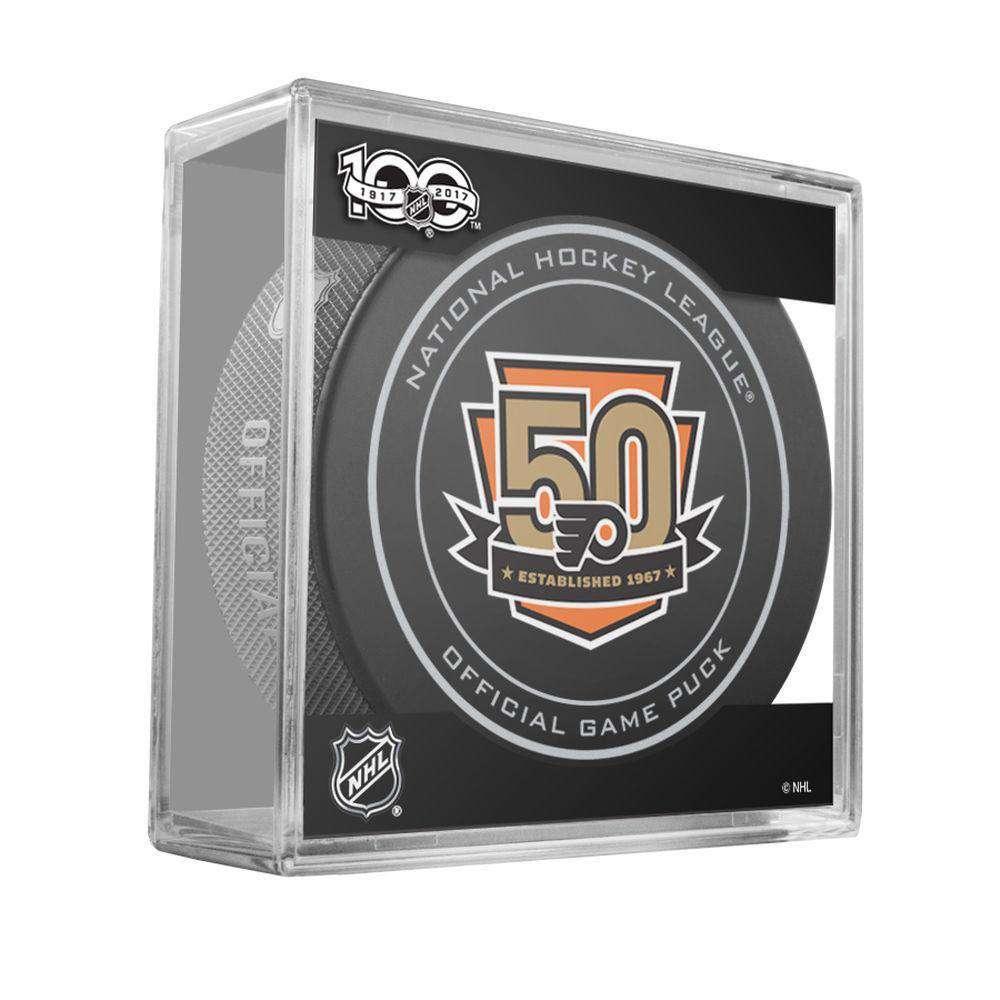 Philadelphia Flyers Sher-Wood NHL Anniversary Puck w/Case