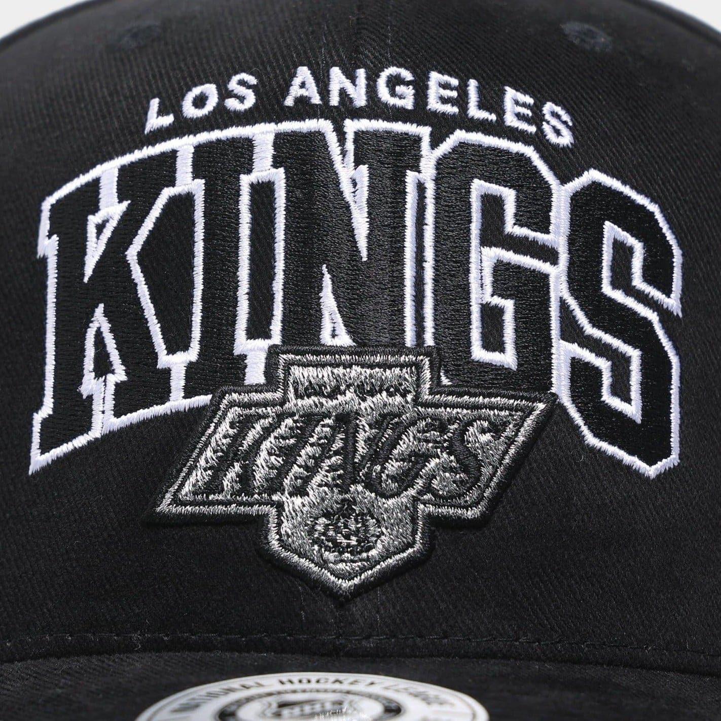 Los Angeles Kings NHL Team Arch Brushed Pro Crown Curved Snapback Hat - Black