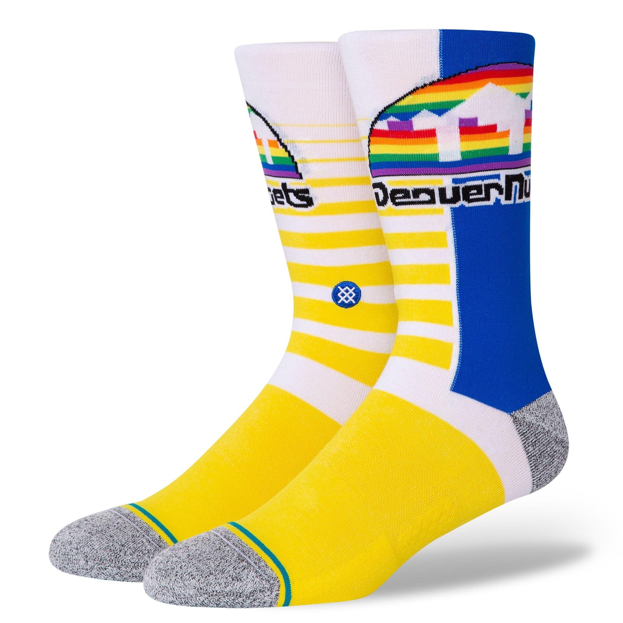 Denver Nuggets Stance NBA HWC Retro Gradient Crew Socks - Yellow