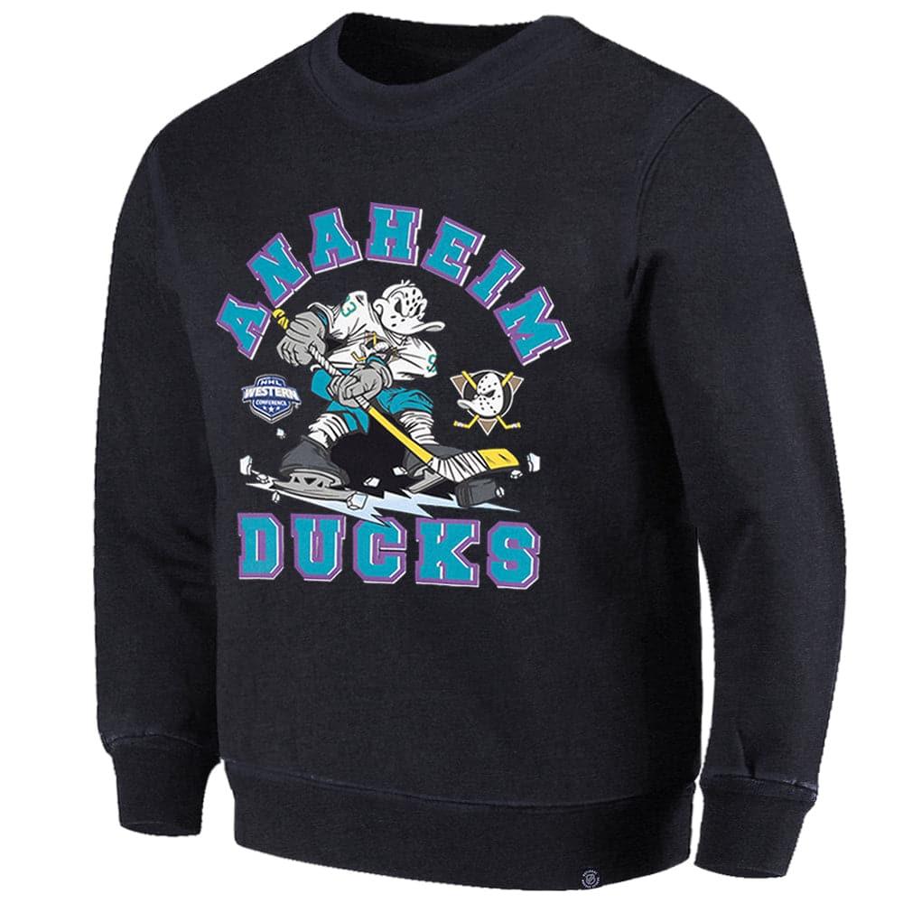 Anaheim Mighty Ducks NHL Ice Player Graphic Crew Jumper - Faded Black