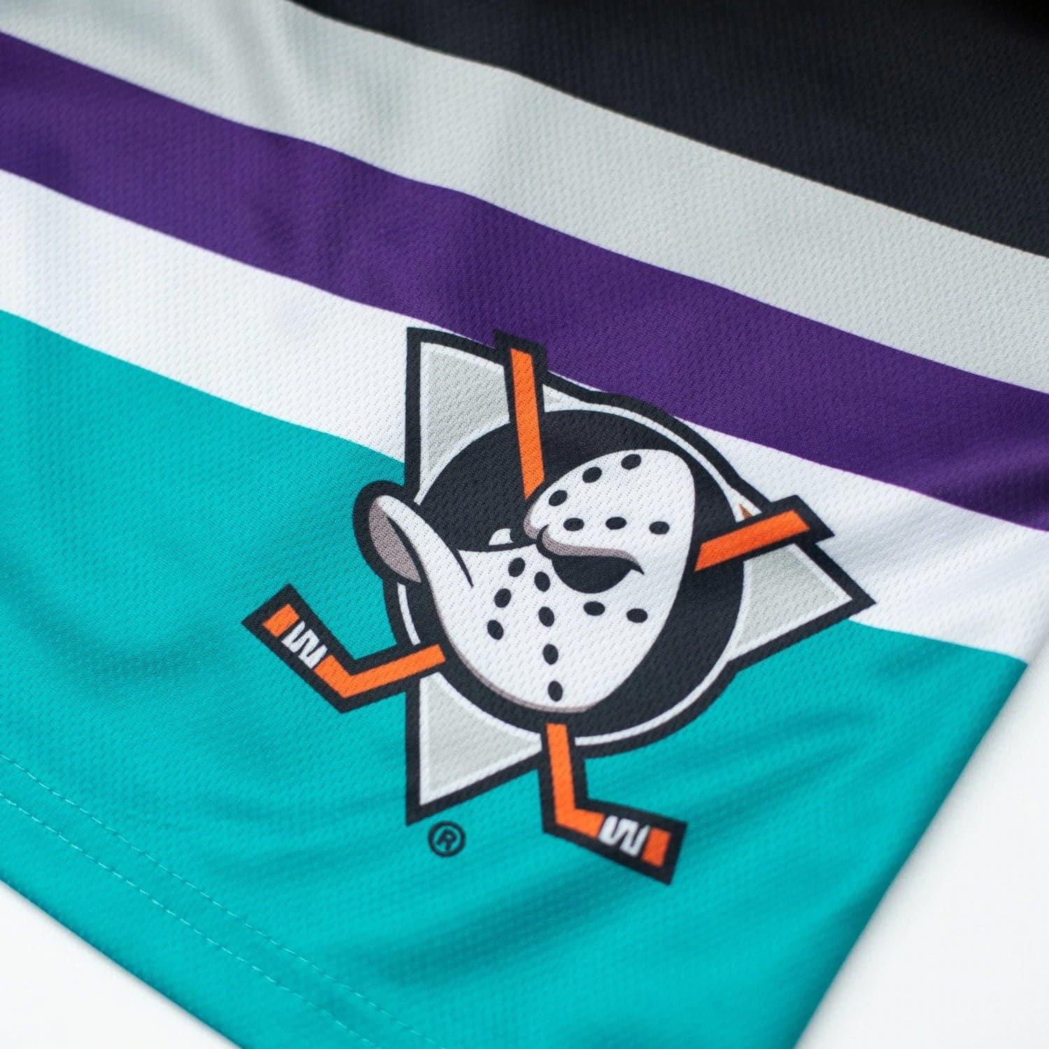 Anaheim Mighty Ducks Bench Clearers NHL Retro Alt Mesh Shorts - Black
