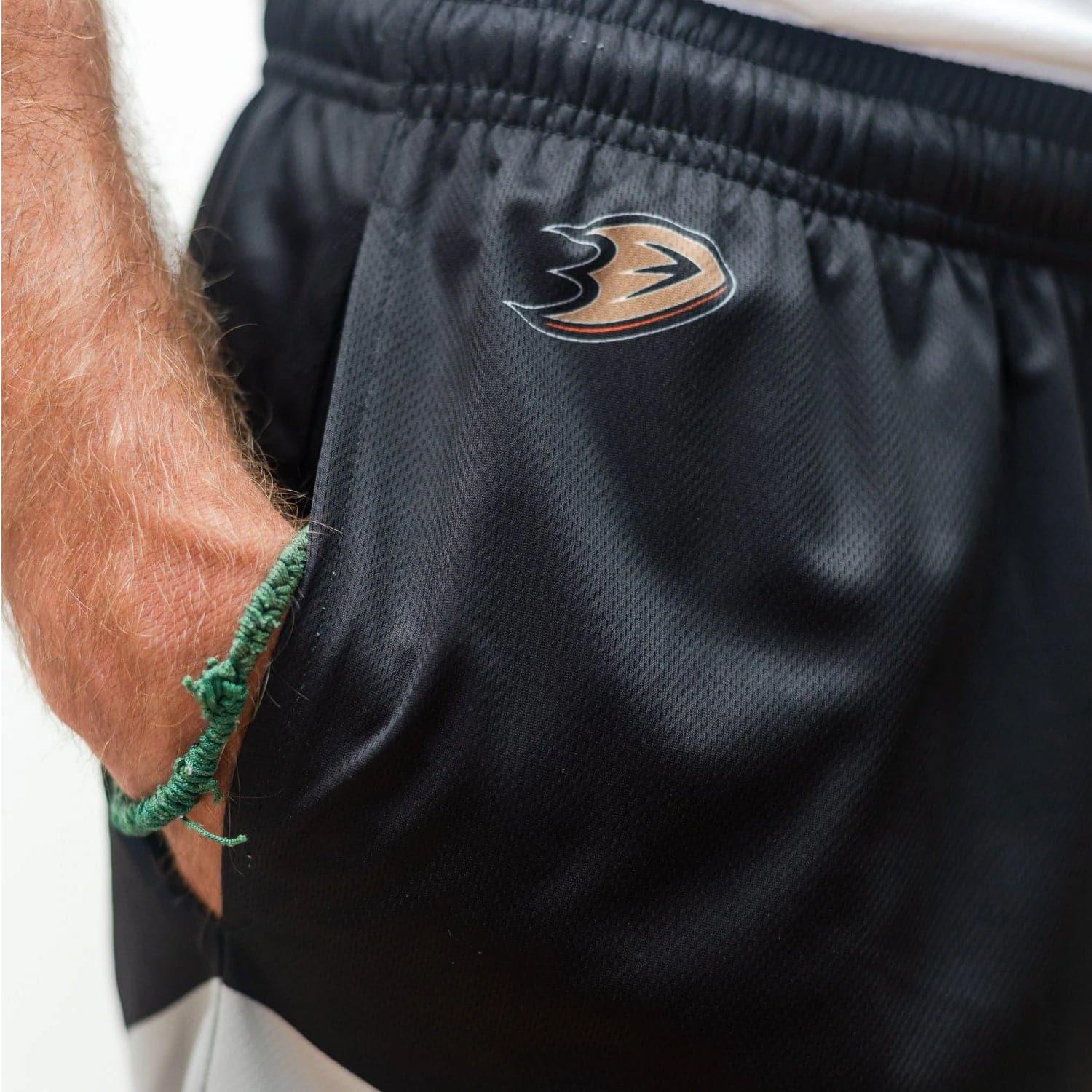 Anaheim Mighty Ducks Bench Clearers NHL Retro Alt Mesh Shorts - Black