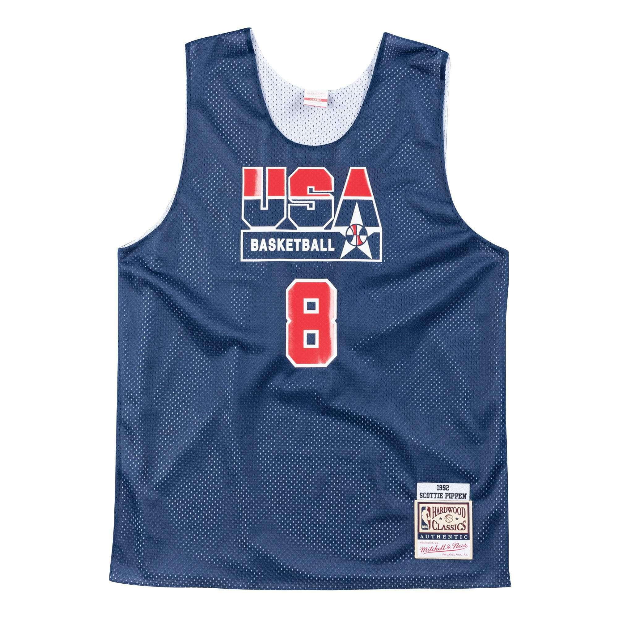 Scottie Pippen 1992 Team USA Mitchell & Ness Reversible Mesh Tank - Navy/White
