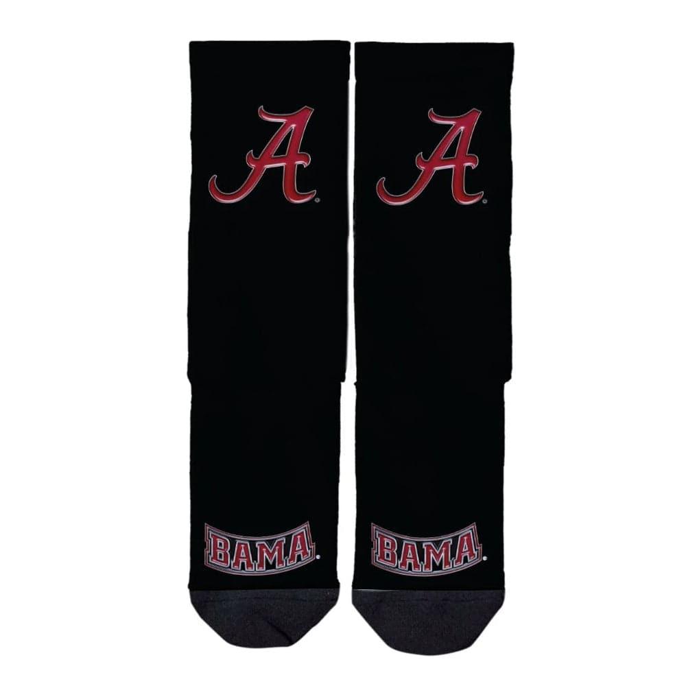 Alabama Crimson Tide Strideline NCAA Team Chrome Classic Crew Socks - Black