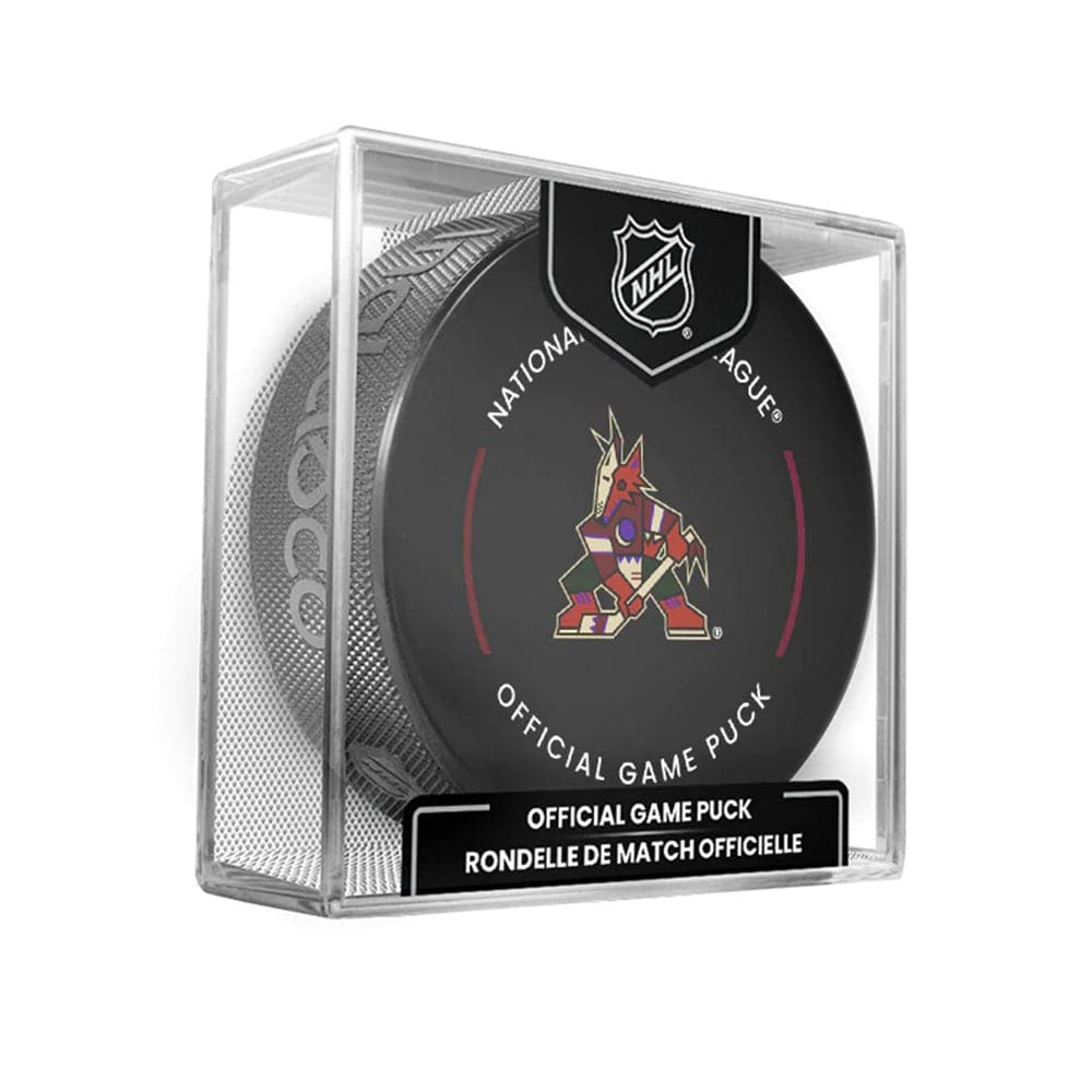 Arizona Coyotes Inglasco NHL Official Team Hockey Puck In Cube