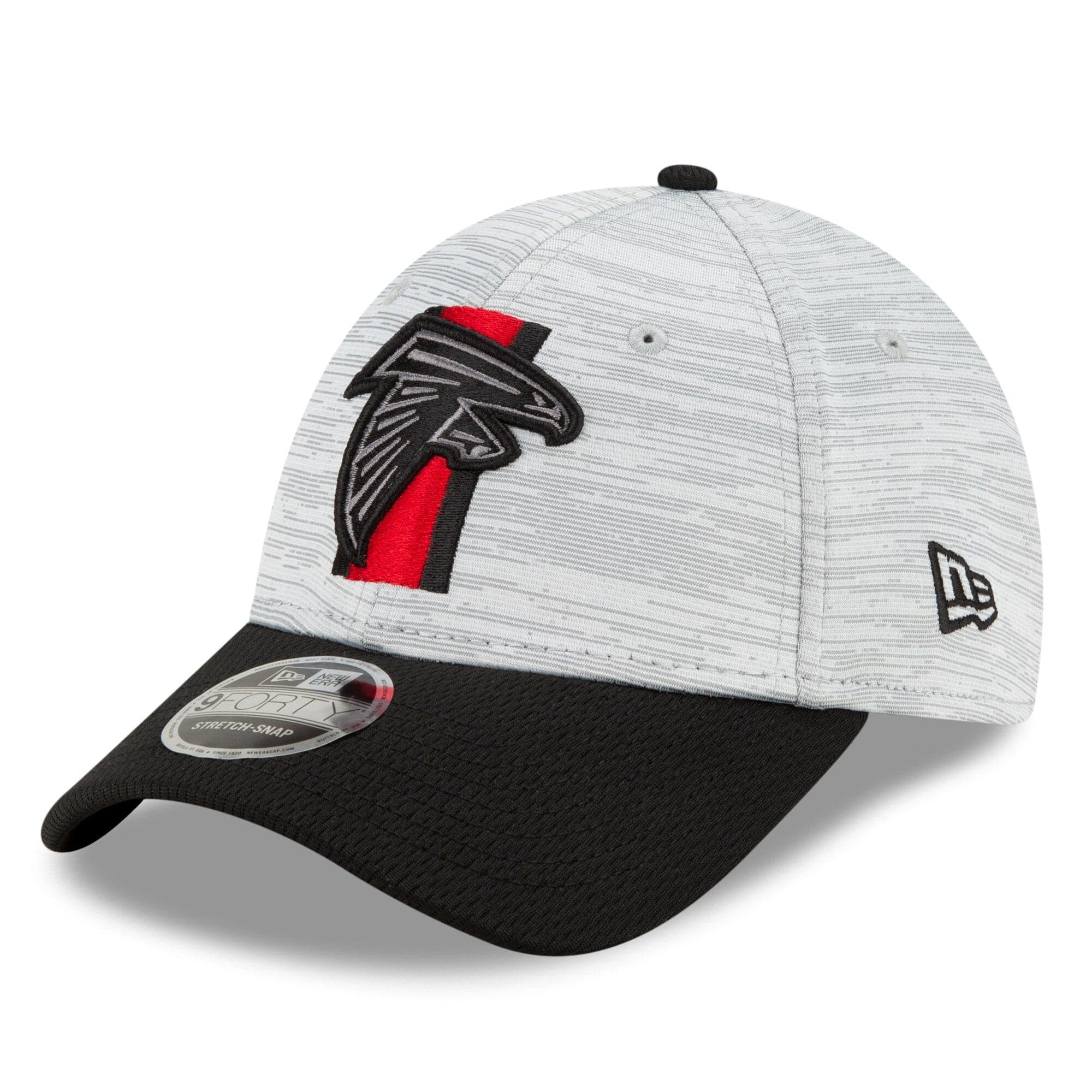 Atlanta Falcons New Era NFL 2021 Training Camp 9FORTY Curve Stretch Snapback Hat - Grey