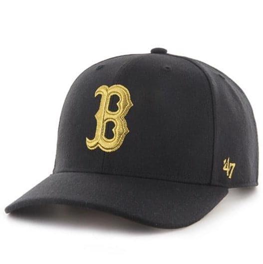 Boston Red Sox '47 MLB Metallic Cold Zone MVP DP Pre-Curved Snapback Hat - Black