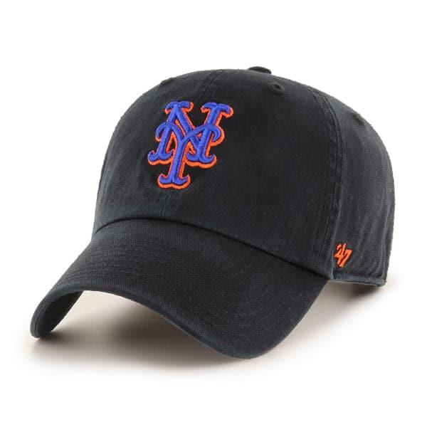 New York Mets '47 MLB Team Alt Clean Up Strapback Hat - Black