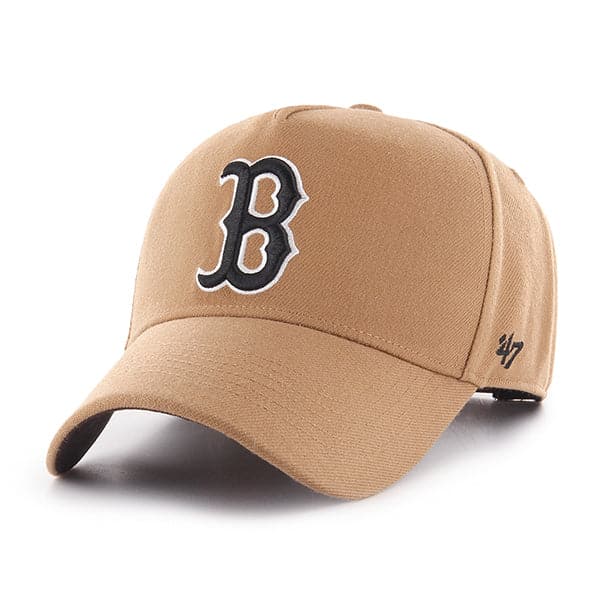 Boston Red Sox '47 MLB Monochrome Logo MVP DT Snapback Hat - Camel