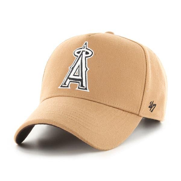 Los Angeles Angels '47 MLB Monochrome Logo MVP DT Snapback Hat - Camel