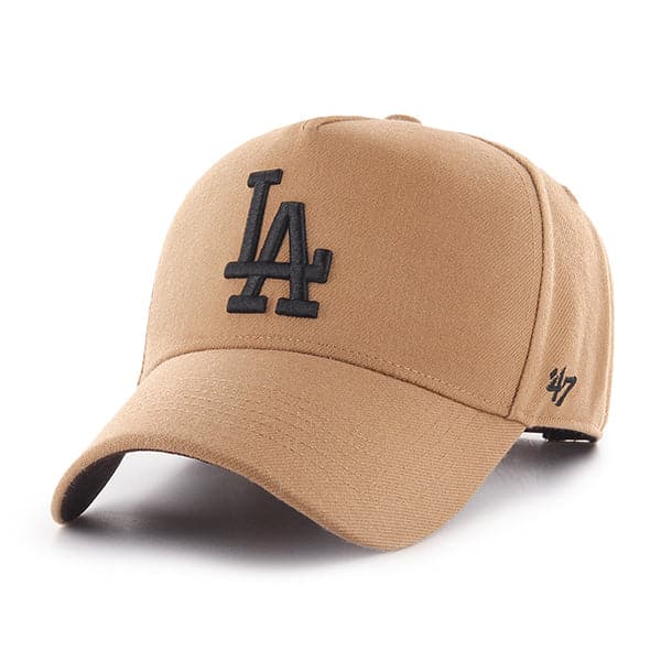 Los Angeles Dodgers '47 MLB Monochrome Logo MVP DT Snapback Hat - Camel