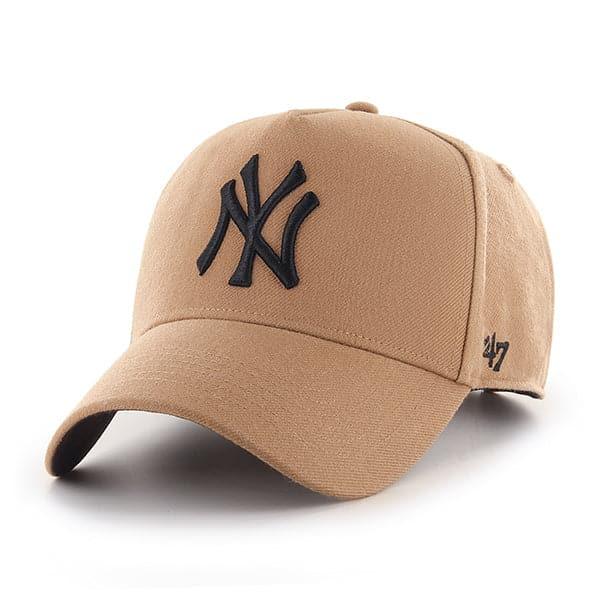 New York Yankees '47 MLB Monochrome Logo MVP DT Snapback Hat - Camel