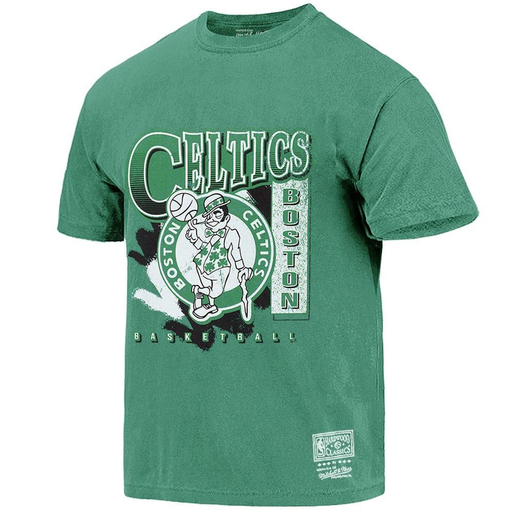 Boston Celtics Mitchell & Ness NBA Brush Off Vintage T-Shirt - Faded Green