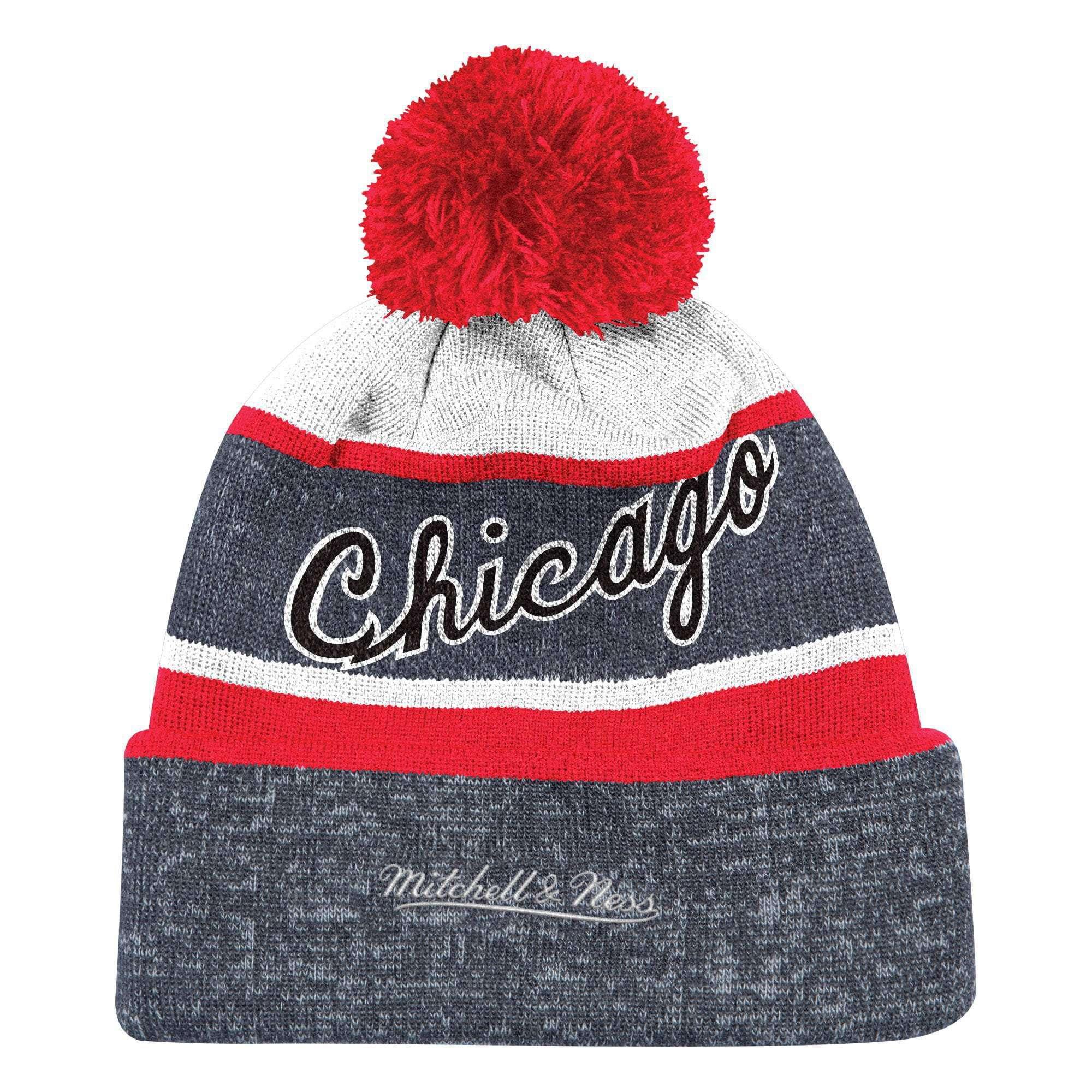 Chicago Bulls Mitchell & Ness NBA HWC TPU Stripe Knit Beanie