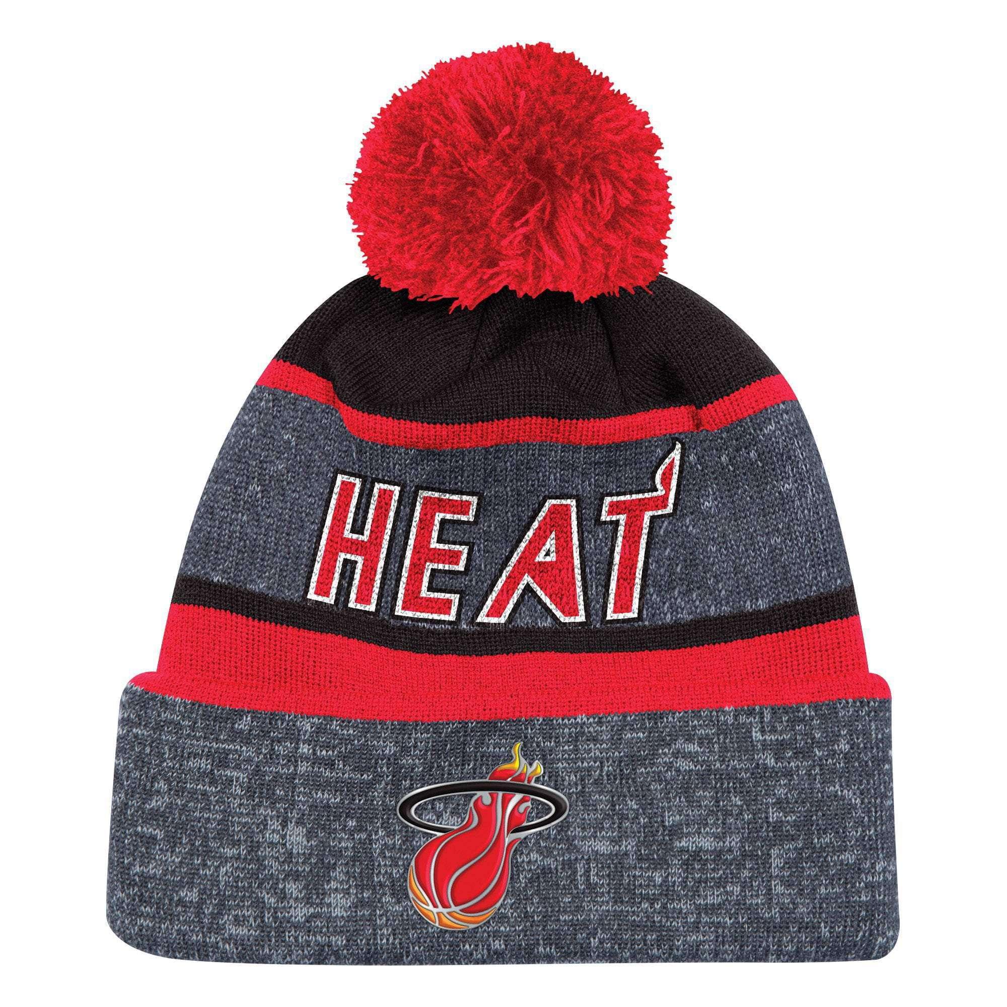 Miami Heat Mitchell & Ness NBA HWC TPU Stripe Knit Beanie