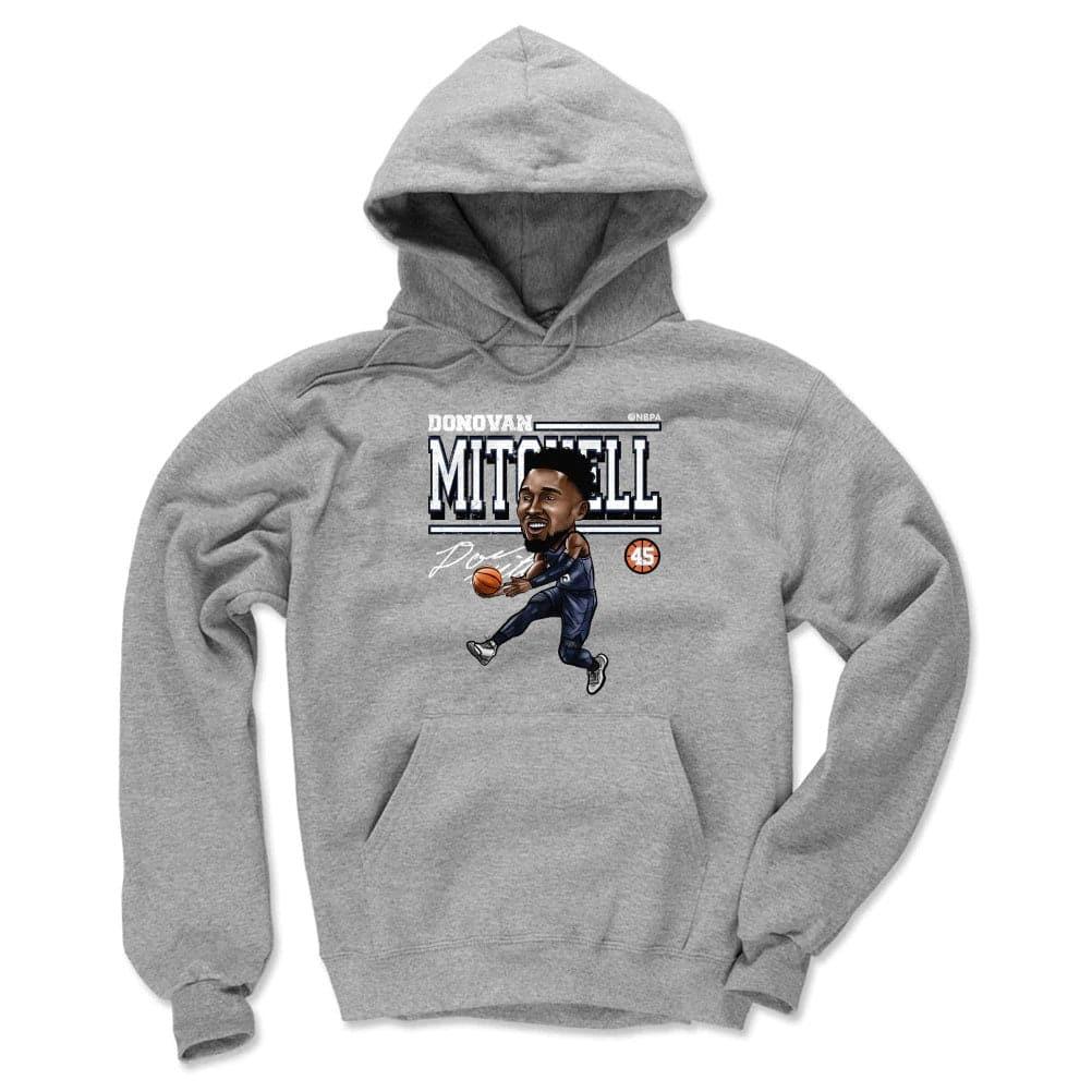 Donovan Mitchell Utah Jazz 500 Level NBA Cartoon Hoodie Jumper - Grey
